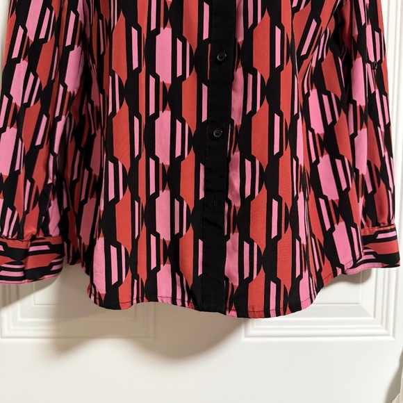 Valerie Stevens High LowButton Up Blouse Top SZ Medium Valentine's Romantic Date - Picture 3 of 6